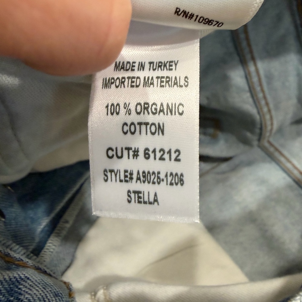 Agolde Light Blue Distressed Stella Denim Shorts - Picture 5 of 5